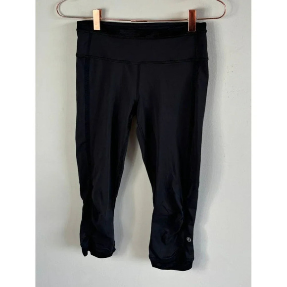 lululemon athletica Pants - Lululemon Athletica Womens High Waisted Full Length Cycling Leggings Black Sz 4